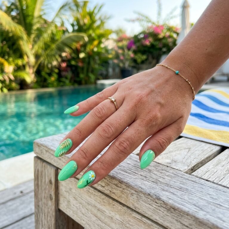 green summer nails