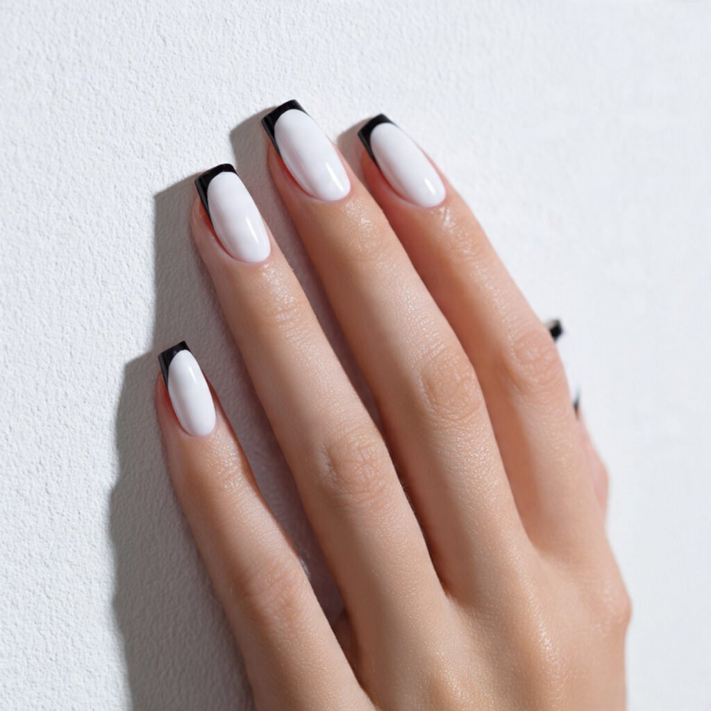Bold Black French Tip Nail Ideas