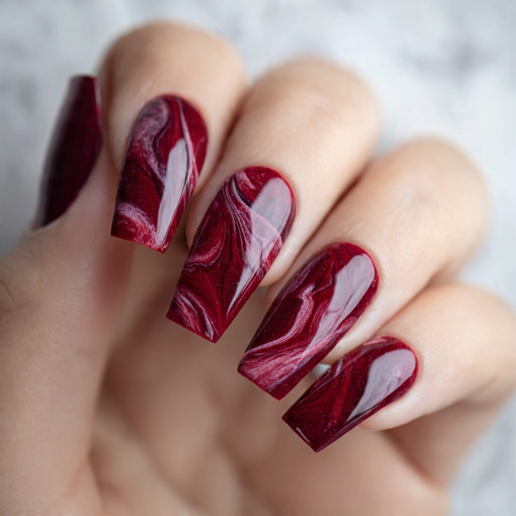 Bordeaux Marble Swirls