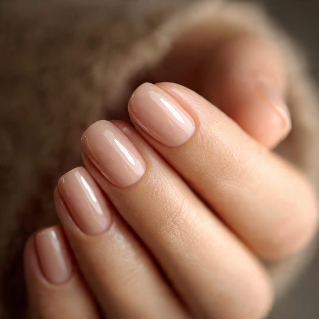 high quality close up of soft sand colored nails w
