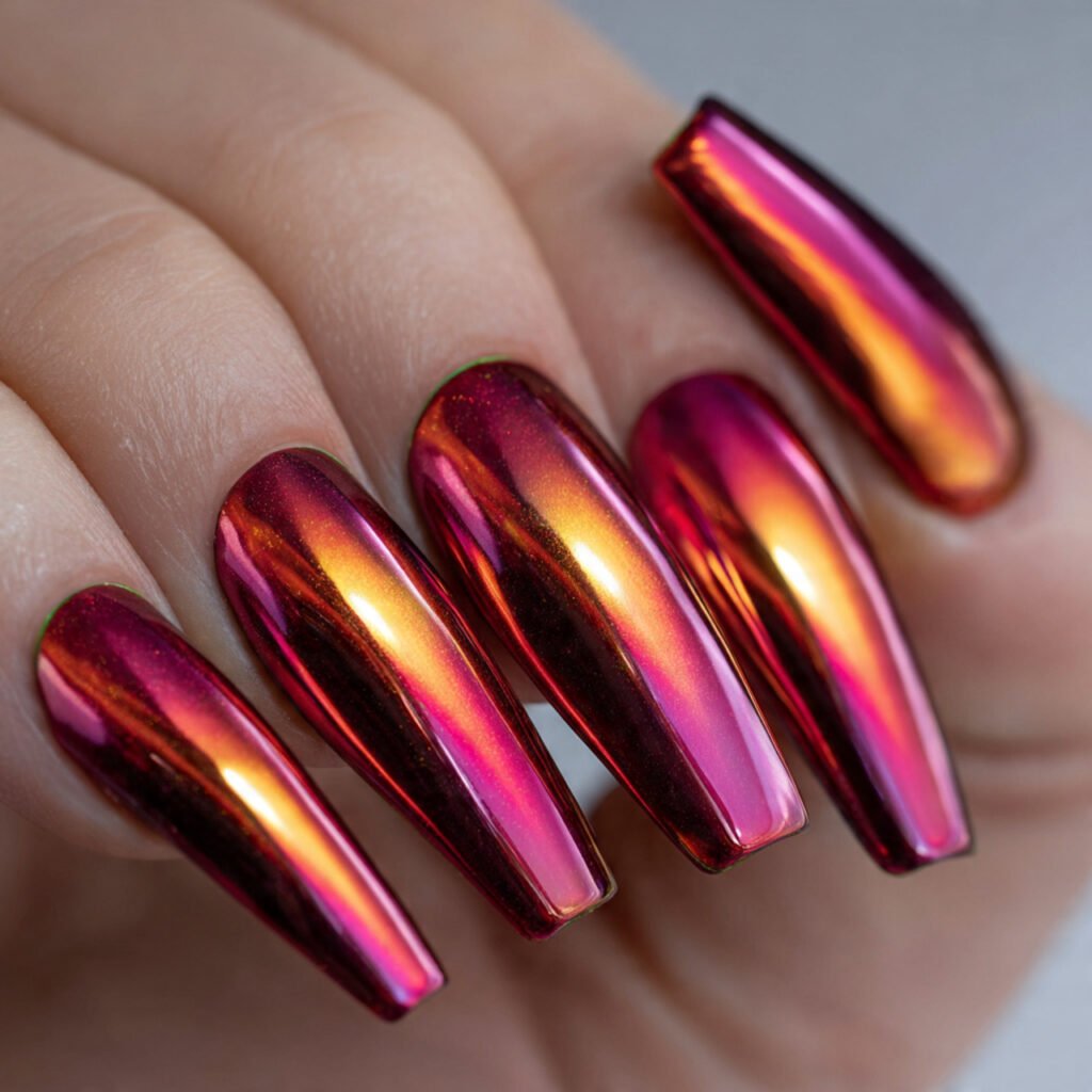 high tech pigment nails with a chameleon effect tw