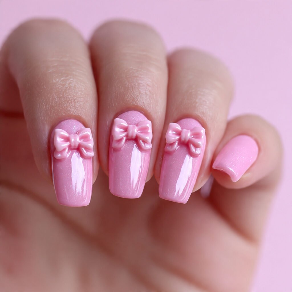 kawaii 11 macro shot of soft pink nails adorned wi 1