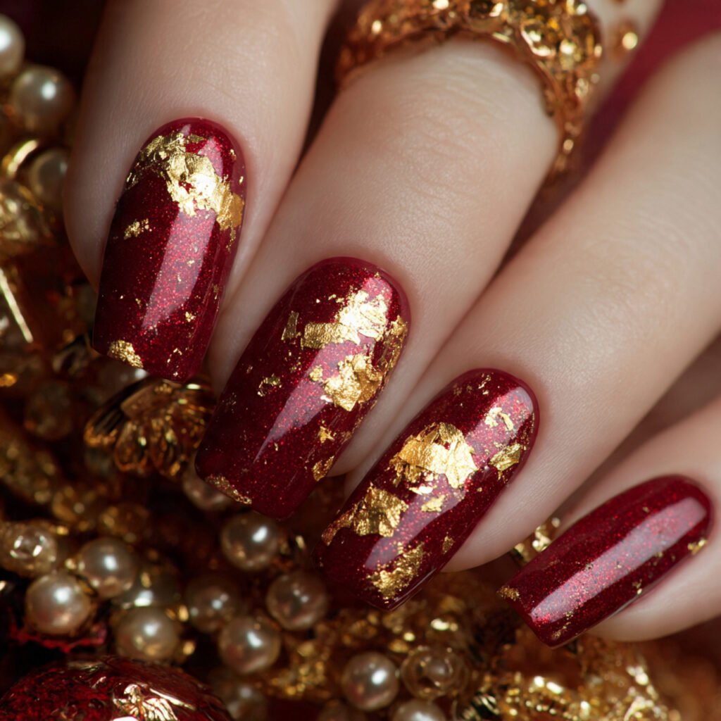 Gilded Gold Leaf Over Ruby
