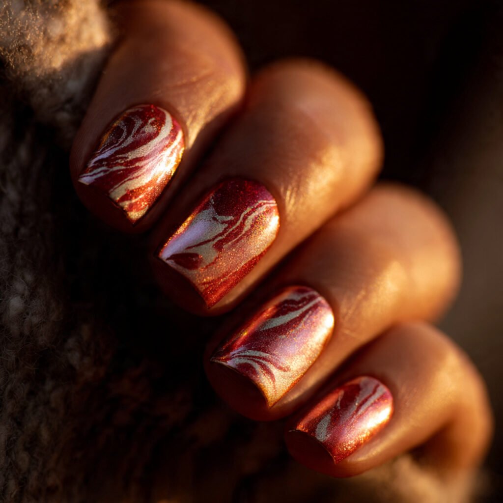 macro shot of fingernails with a fusion of rose go