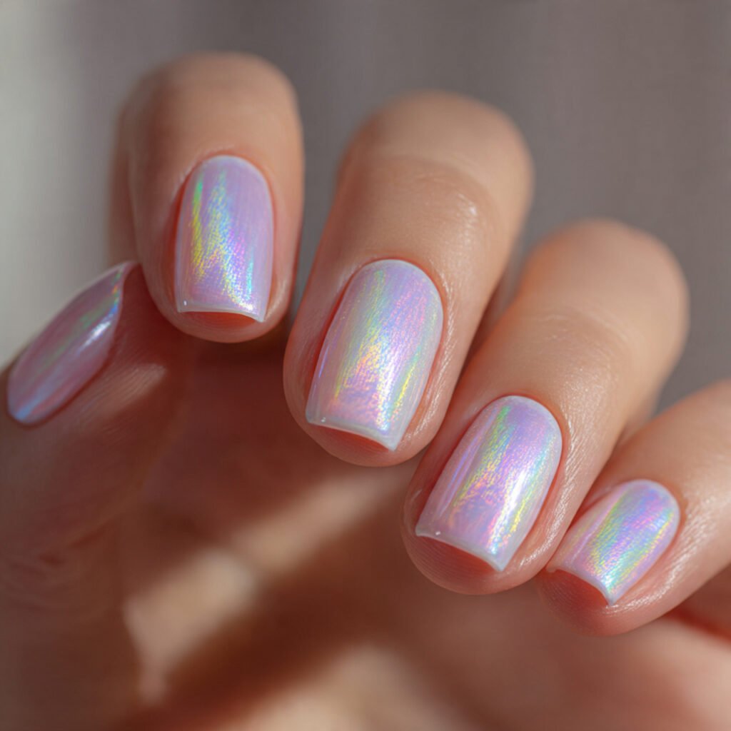 magical square photograph of nails with an iridesc