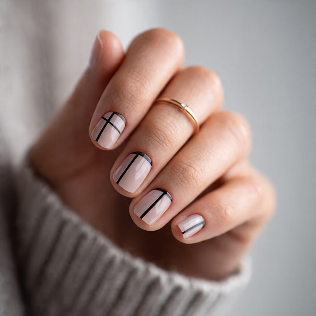 modern 11 square photo of negative space nail art