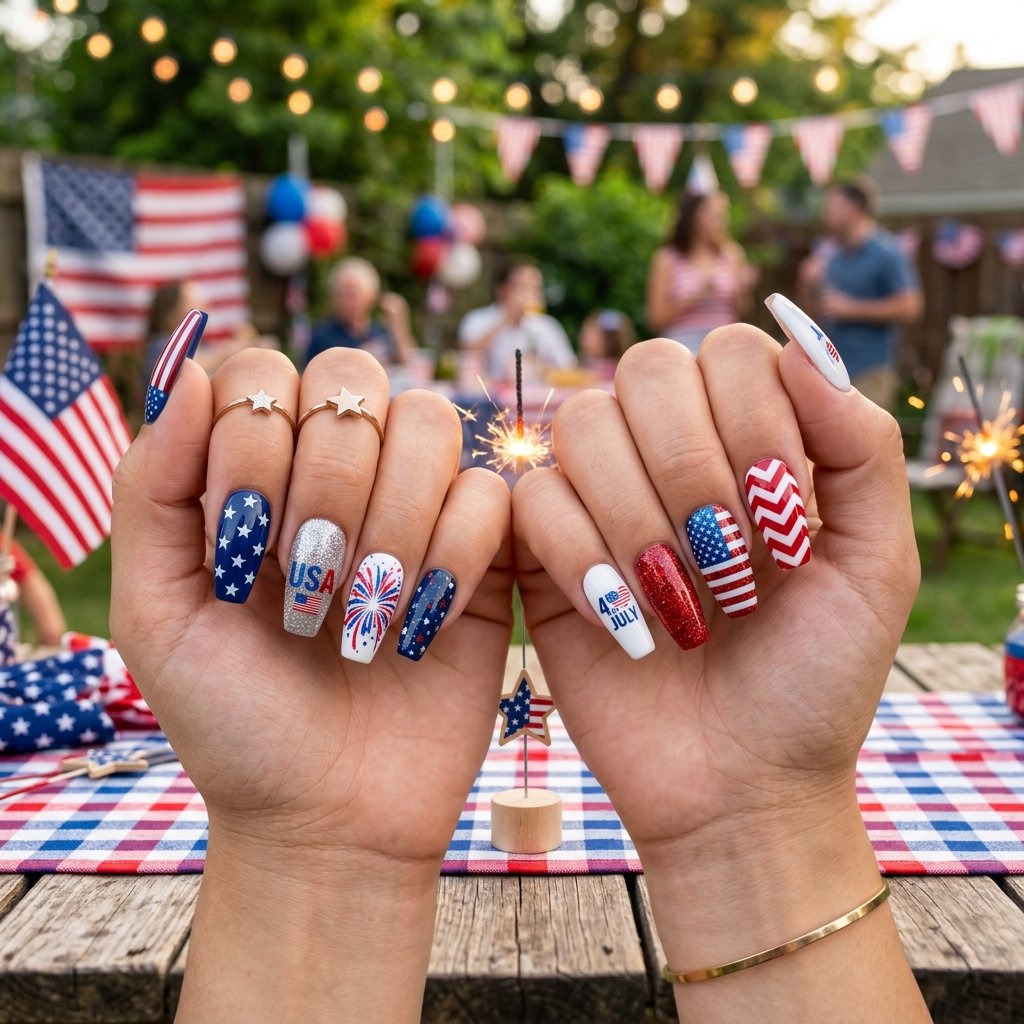 nail designs 4th july