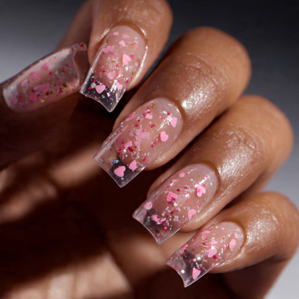Floating Heart Confetti Finish