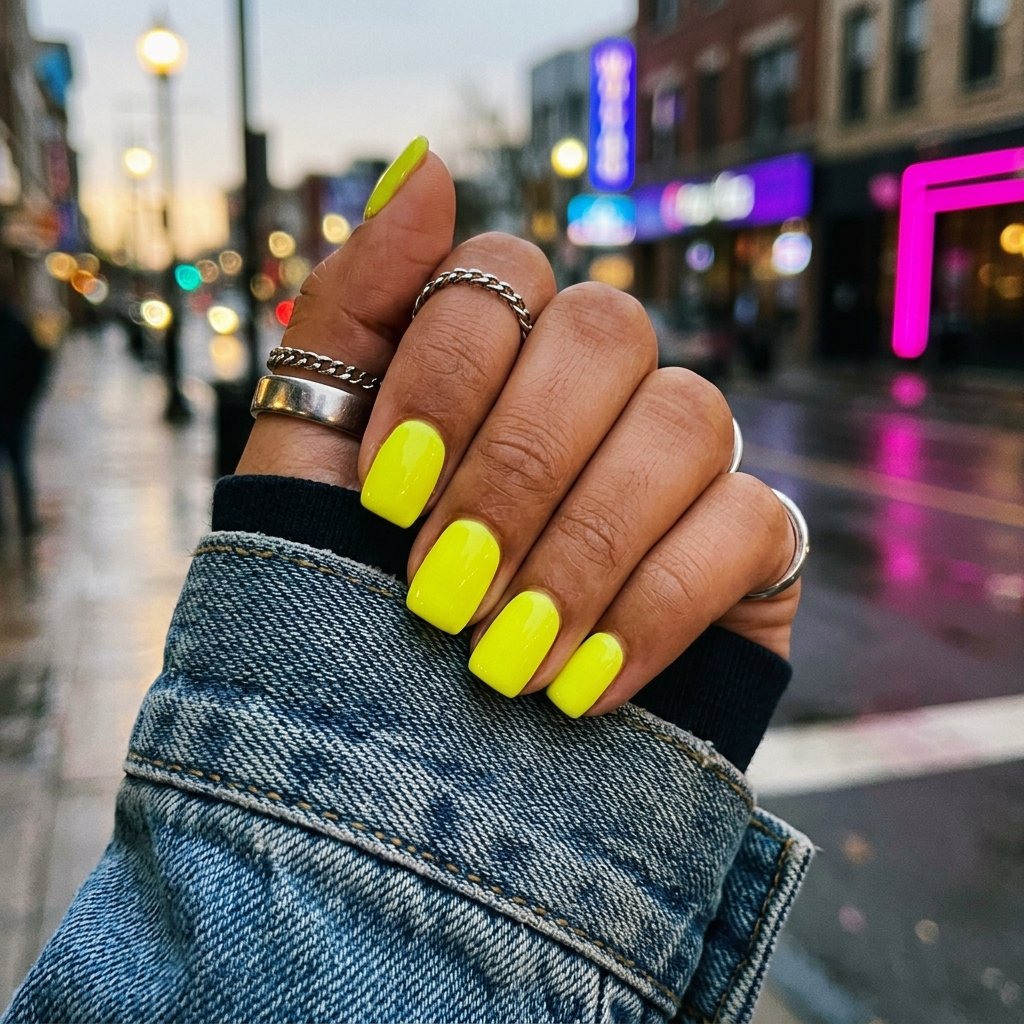 Best neon yellow nails Ideas
