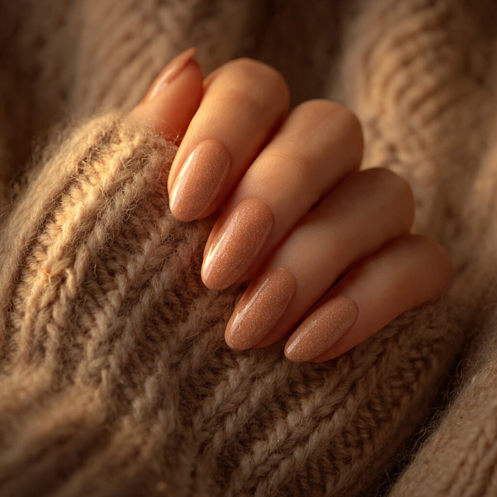 photorealistic close up of a hand with honey beige
