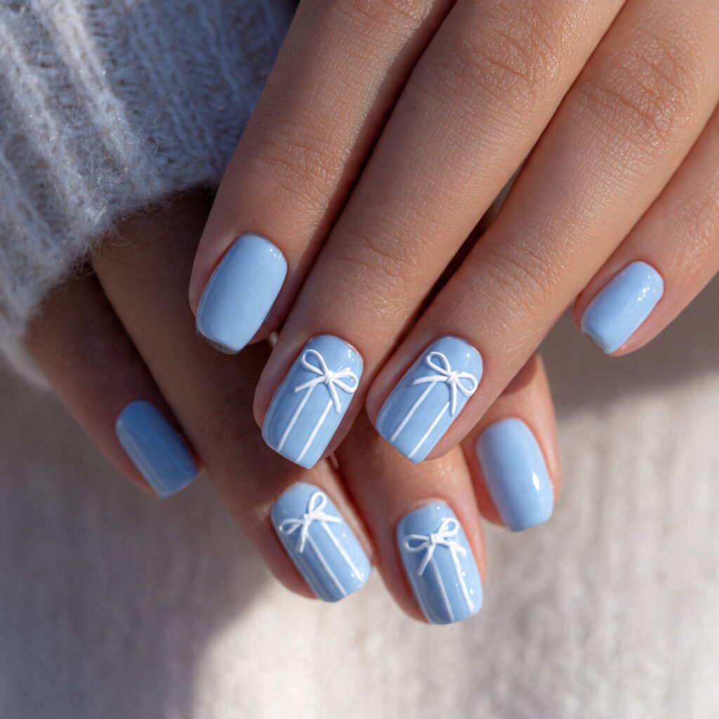 Baby Blue Bow Aesthetic