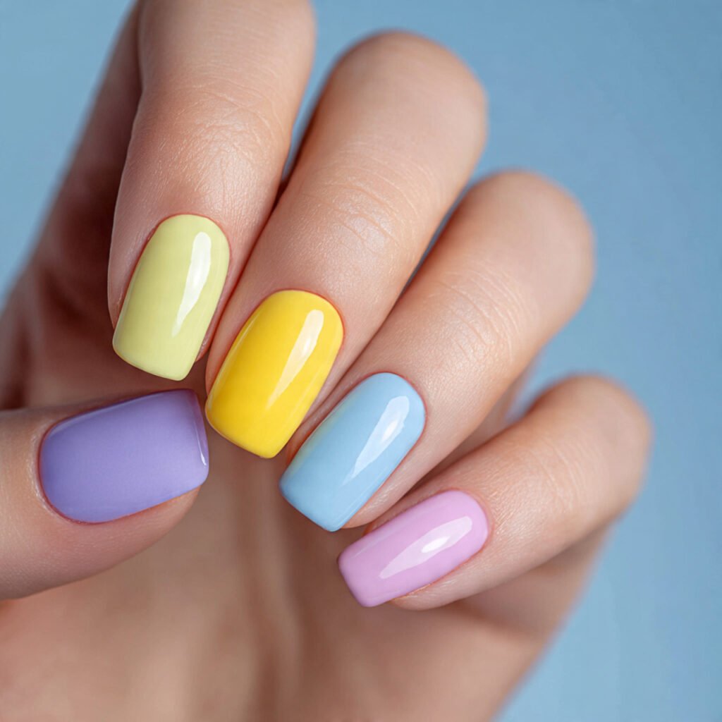 playful 11 square photo of mismatched nails close