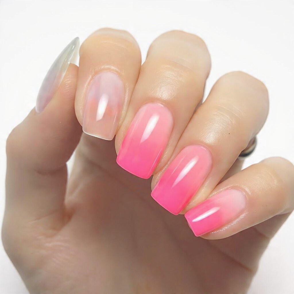 professional square shot of manicured nails featur