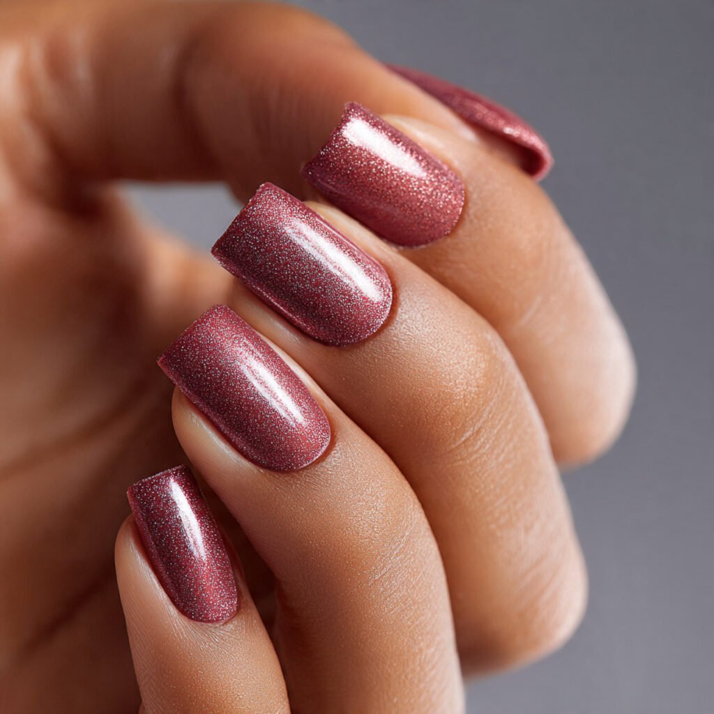 radiant 11 square close up of velvet nails created