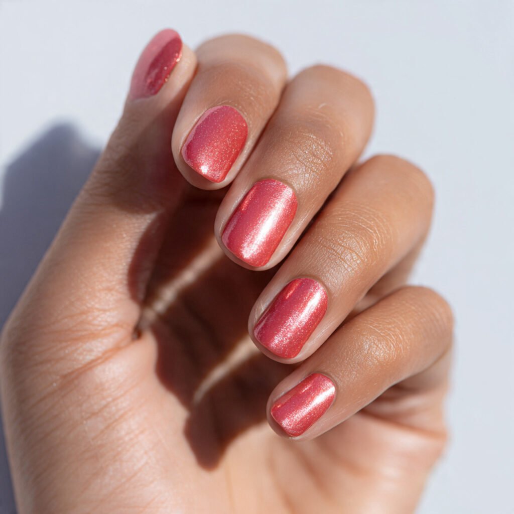 radiant strawberry chrome polish a soft pinkish re