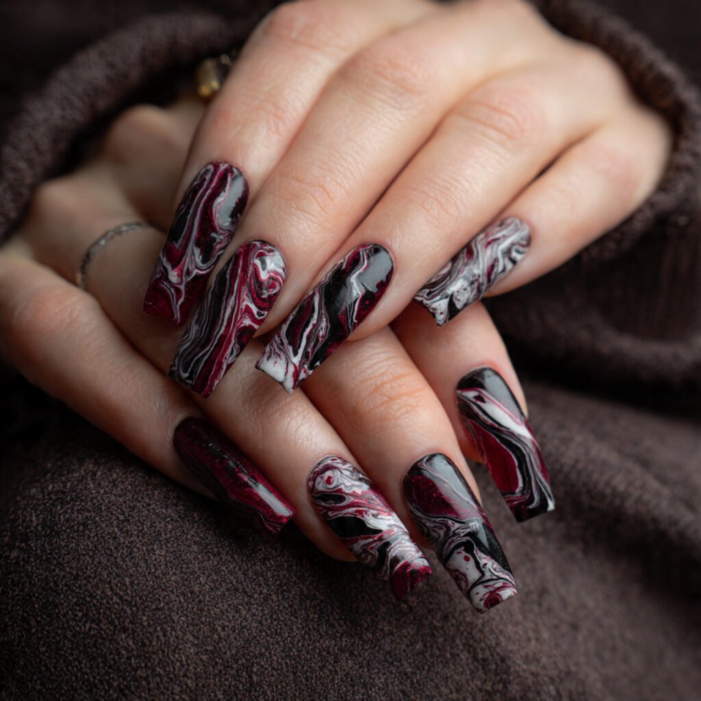 Realistic Garnet Stone Marbling