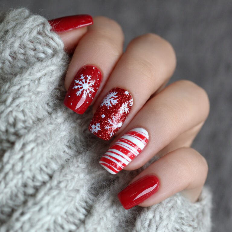 red christmas nails