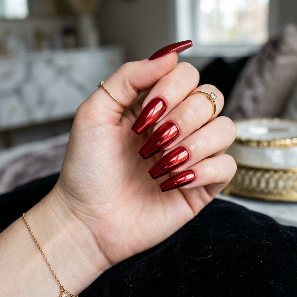 Red Chrome Nails 2026: 33 Best Shades & Shapes for Every Occasion 2 Best Red Chrome Nails Ideas to Try