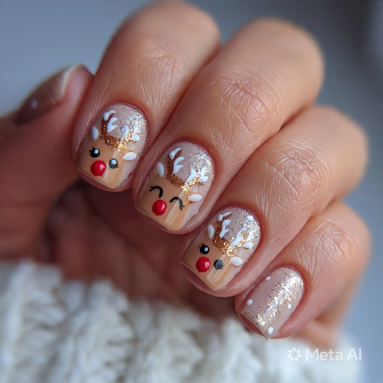 25 Reindeer Nails Ideas That Will Make Your Holiday Manicure Truly Magical 1 reindeer nails