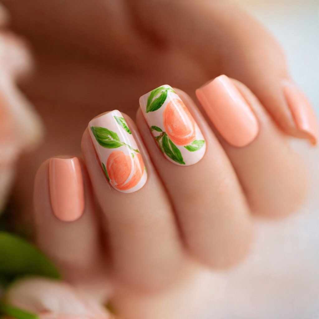 soft 11 macro shot of peachy keen colored nails ve