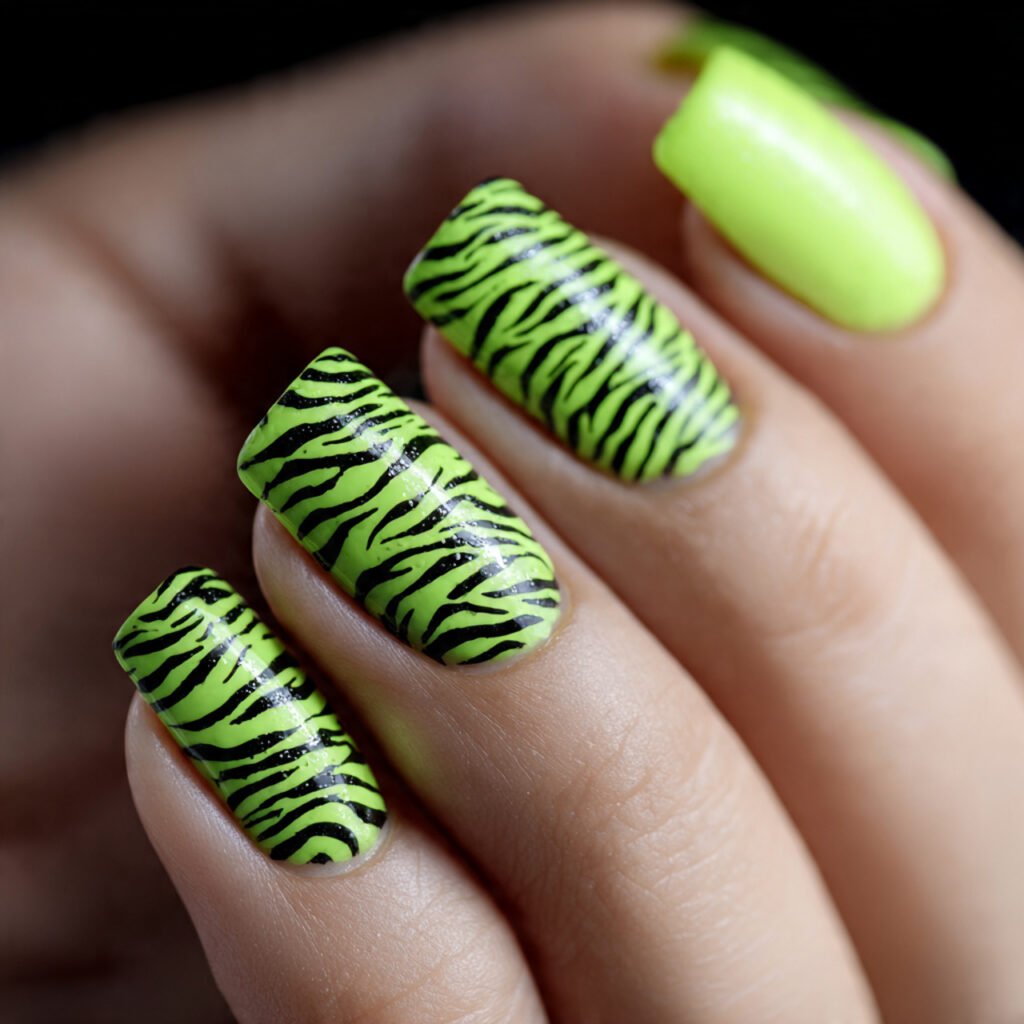 Bright Green Zebra Stripes