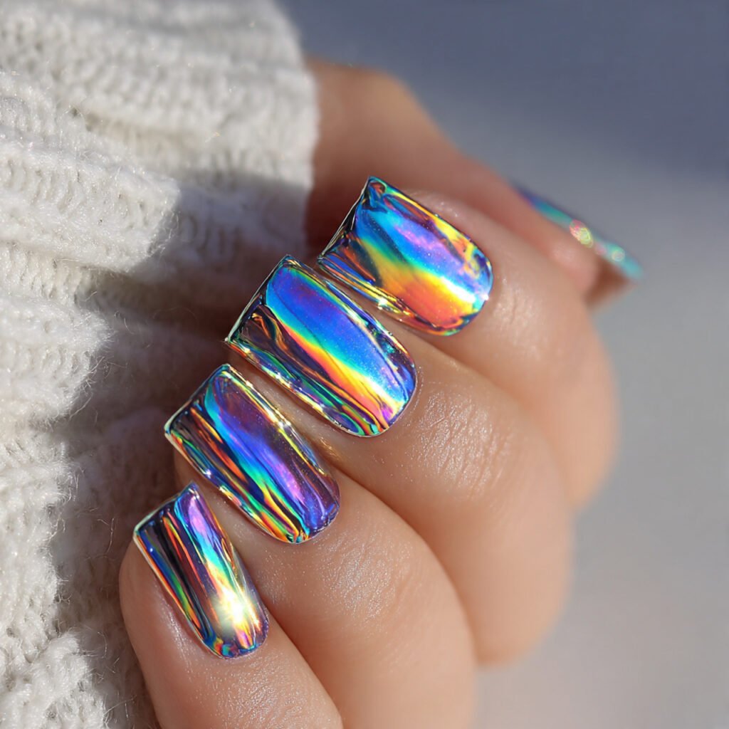 Iridescent Holographic Chrome