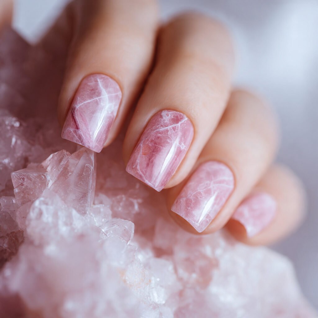 stunning macro shot of rose quartz translucent mar