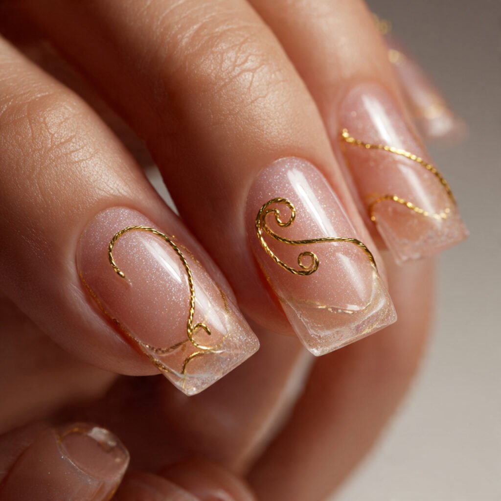 unique square photograph of manicured nails featur