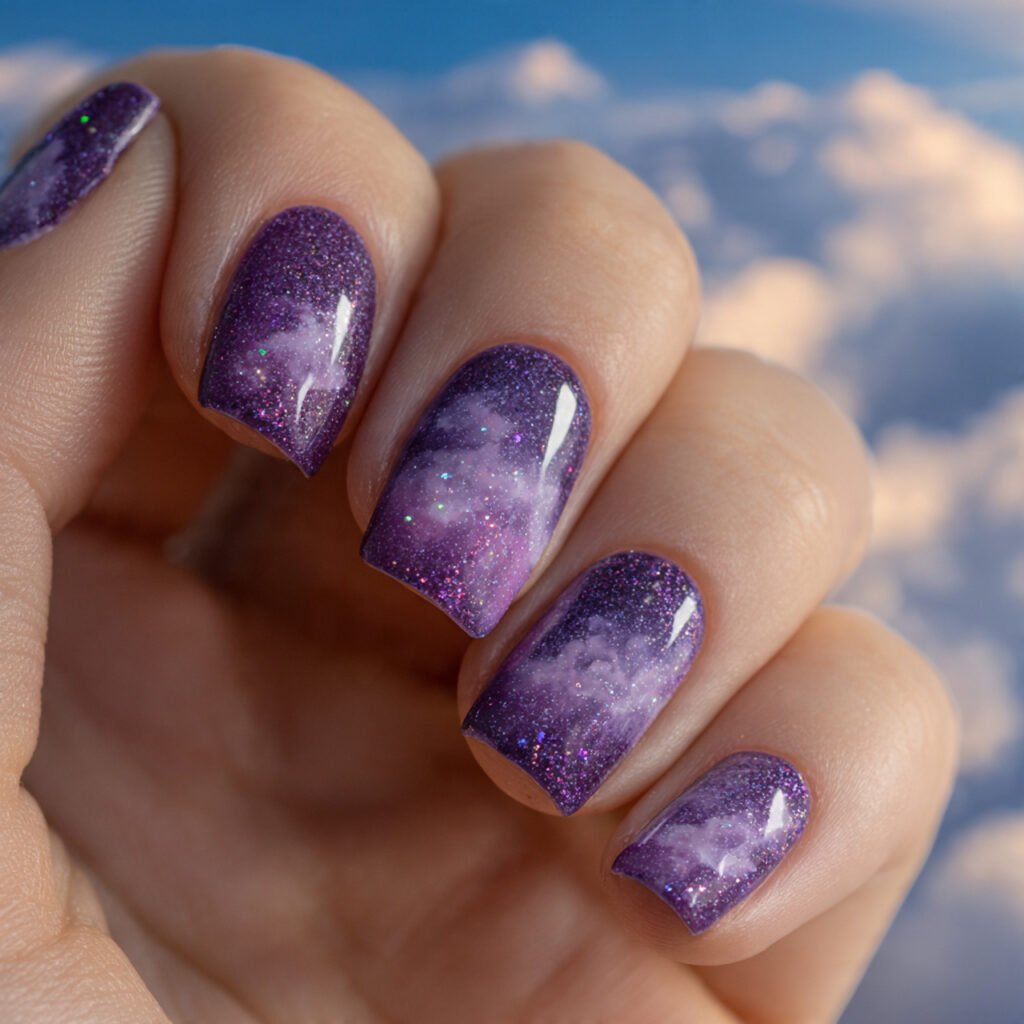 unique square photograph of manicured nails with a