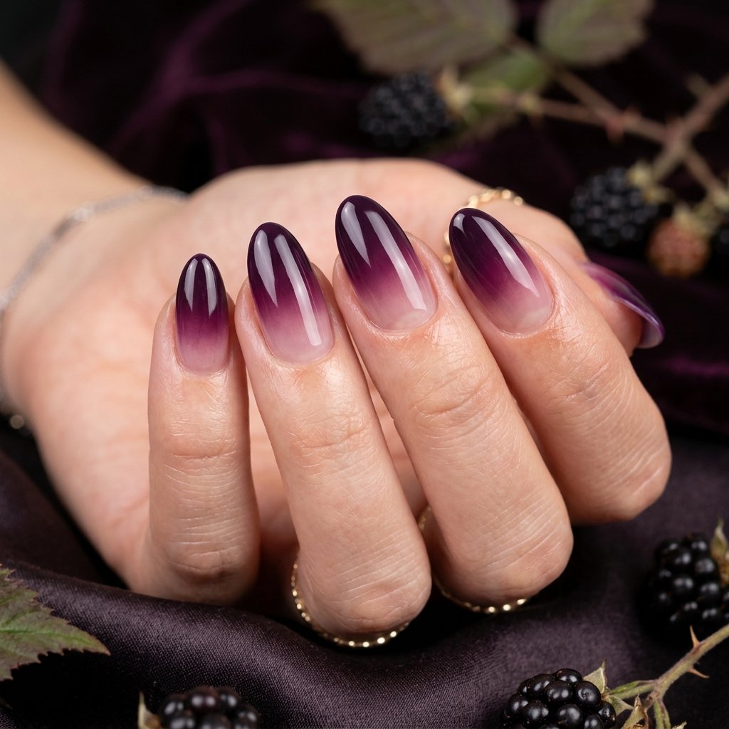 September Nails Art: 30 Elegant Early Autumn Looks 15 Blackberry Bramble Ombre Effects
