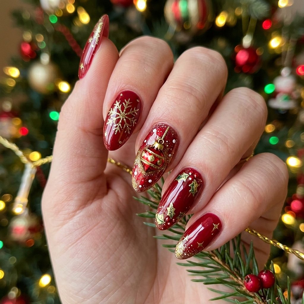 35 Creative Almond Nails Ideas for Your Next Manicure 19 Holiday Theme Ideas
