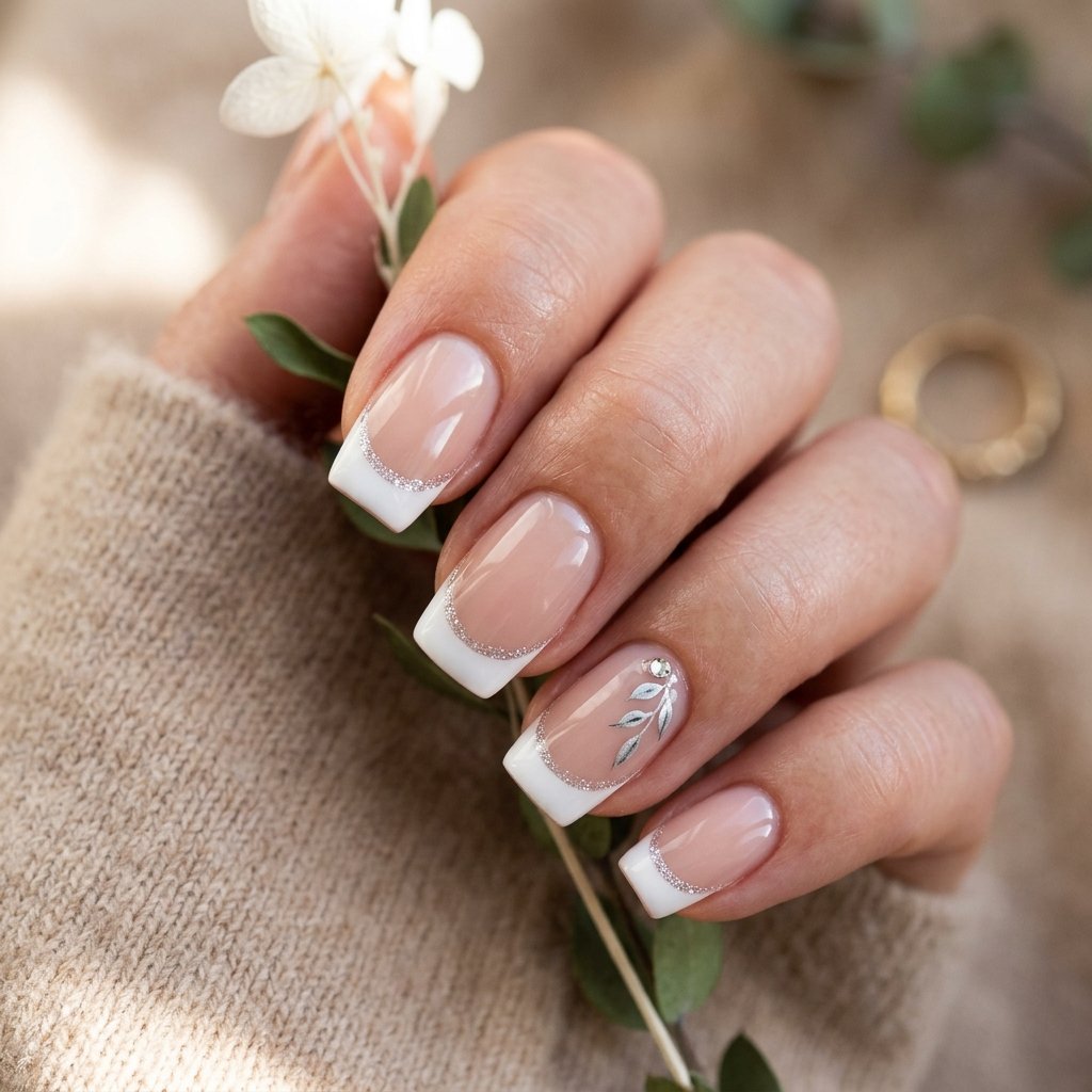 30 French Tip Nails Designs You'll Want to Copy 22 Sparkle Line French Tip Ideas