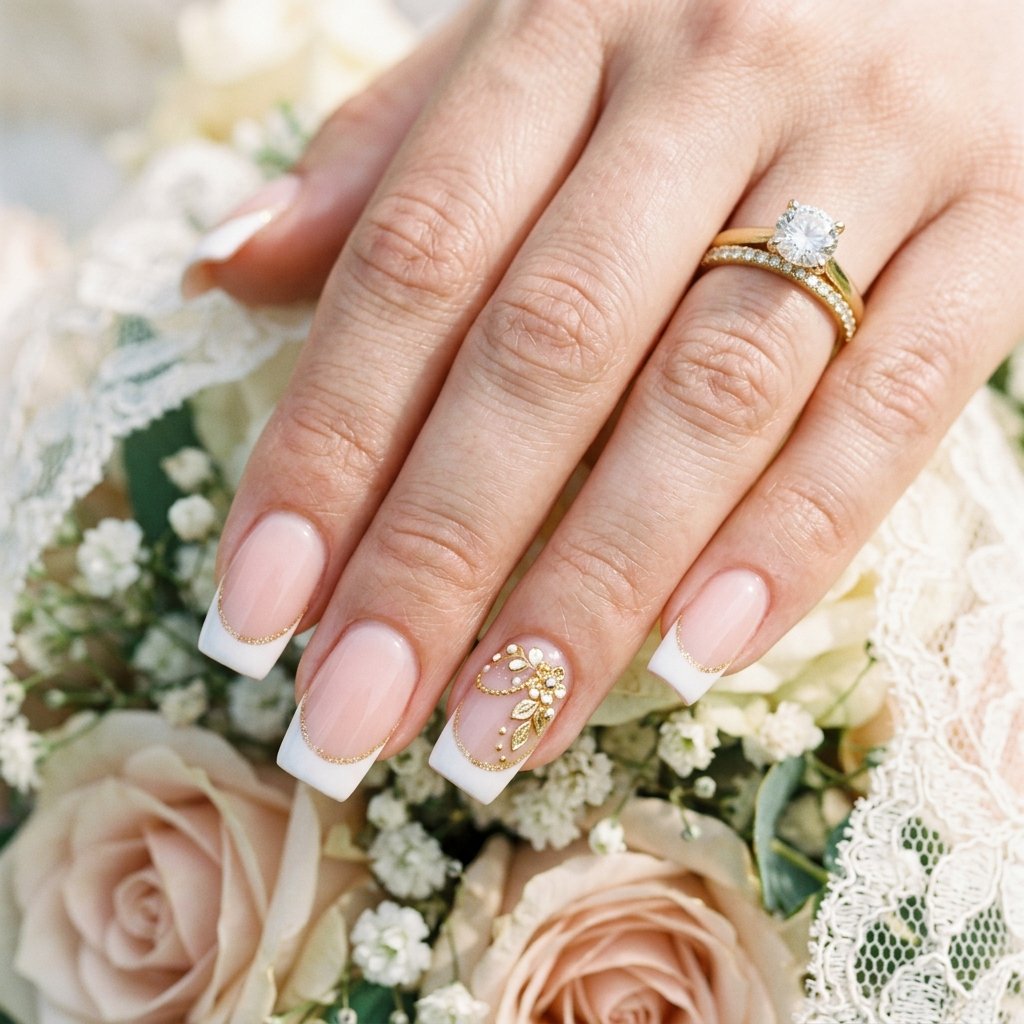 30 French Tip Nails Designs You'll Want to Copy 29 Bridal Shower French Tip Ideas