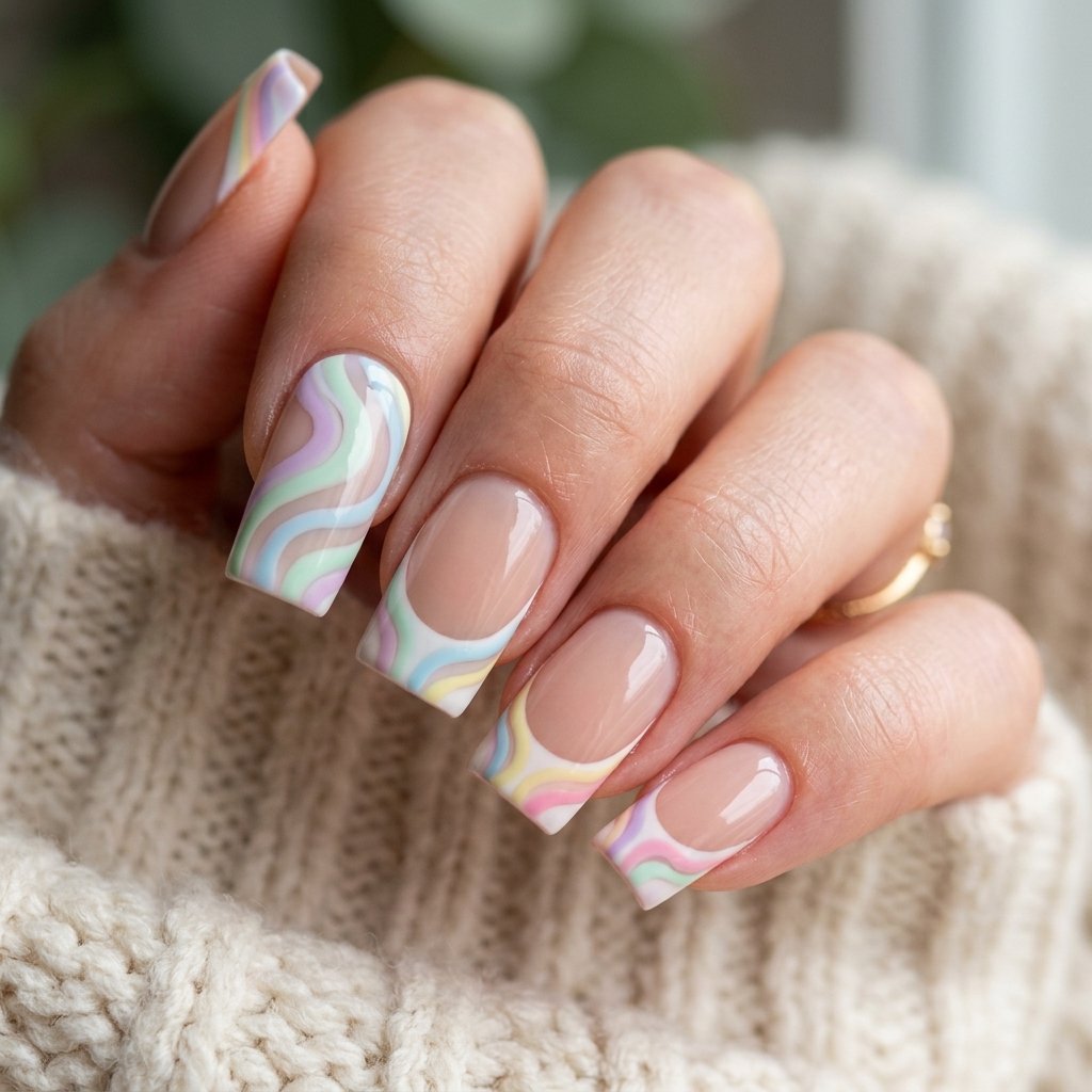 30 French Tip Nails Designs You'll Want to Copy 7 Swirl French Tip Ideas