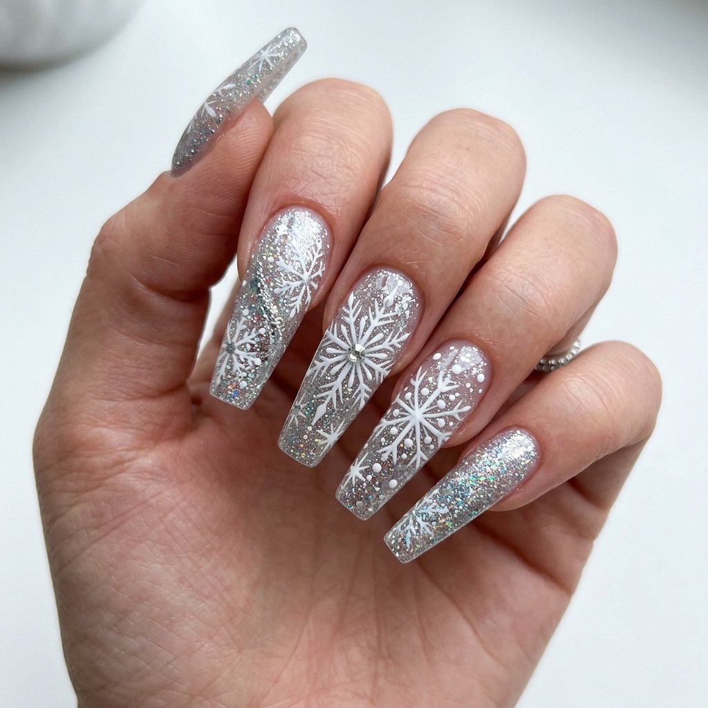 Acrylic Winter Wonderland Nails