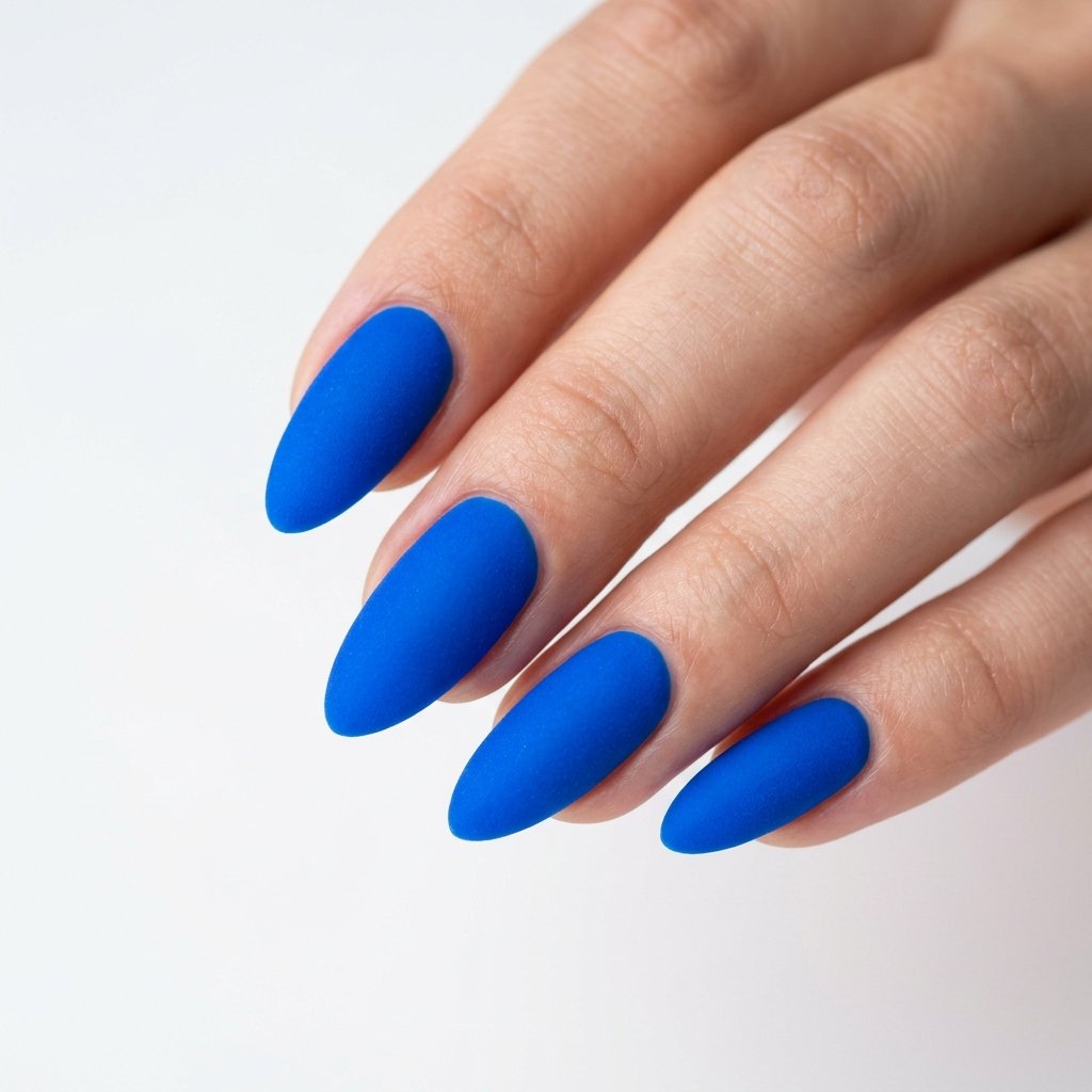 30 Gorgeous Neon Blue Nails Ideas You Will Actually Want to Wear 12 Neon Blue Matte Nails