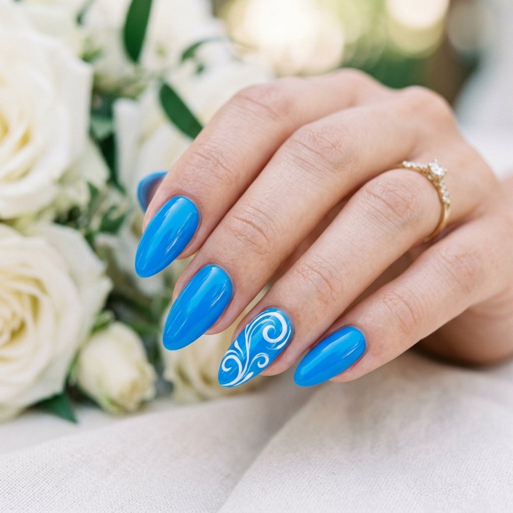 30 Gorgeous Neon Blue Nails Ideas You Will Actually Want to Wear 22 Neon Blue Wedding Guest Nails