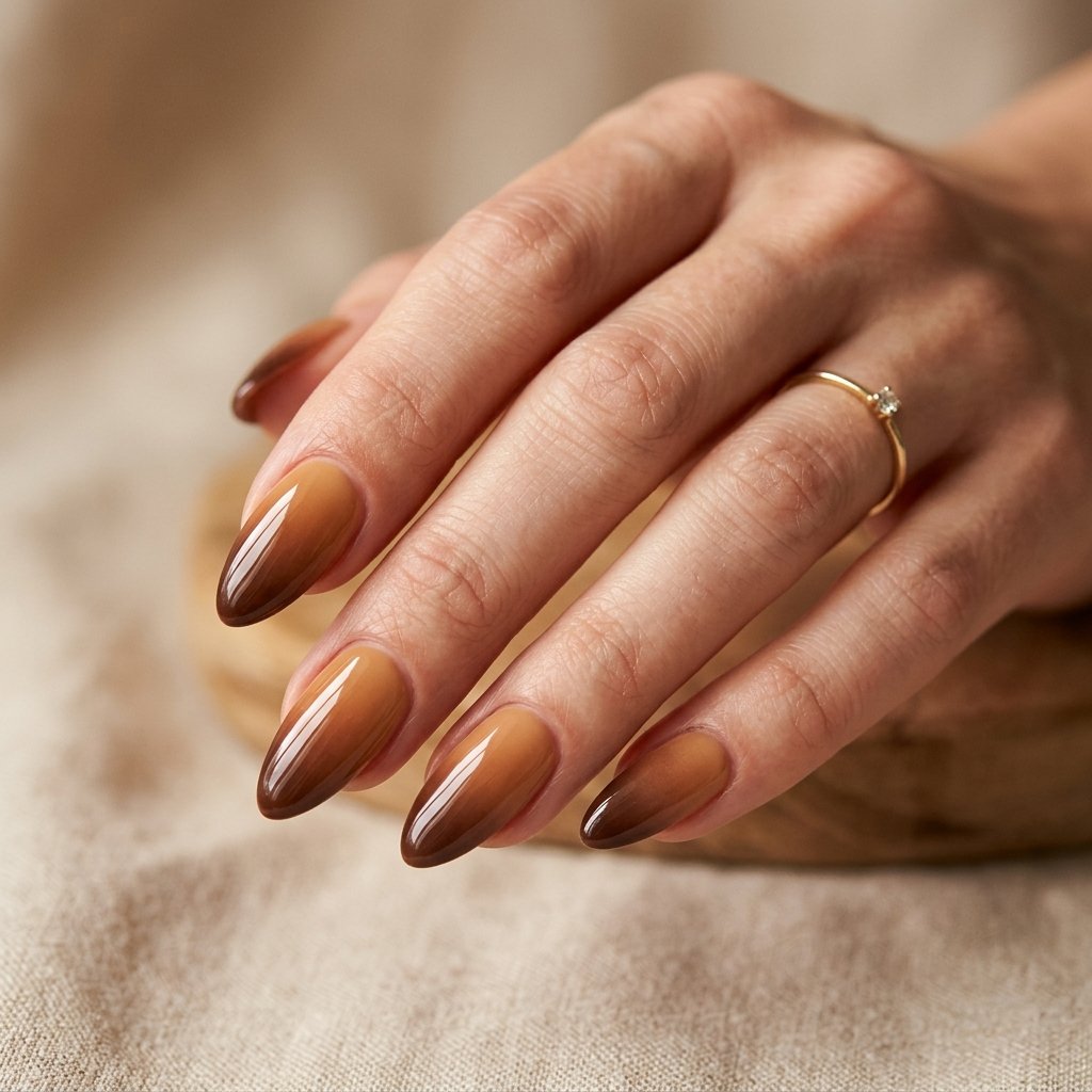 35 Gorgeous Fall Ombre Nails Ideas for Every Mood 9 Almond Shape Fall Ombre Nail Ideas