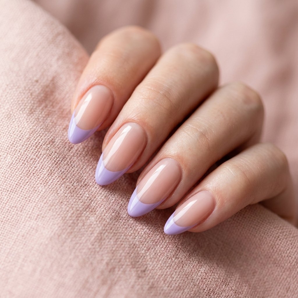 34 Fresh Purple French Tip Nails Ideas You Have Not Seen Before 13 Almond Purple French Tip Nails Ideas