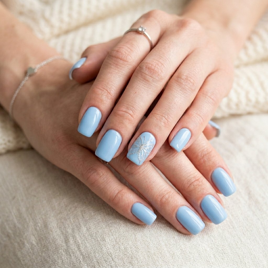 Blue and Silver Butterfly Nail Designs