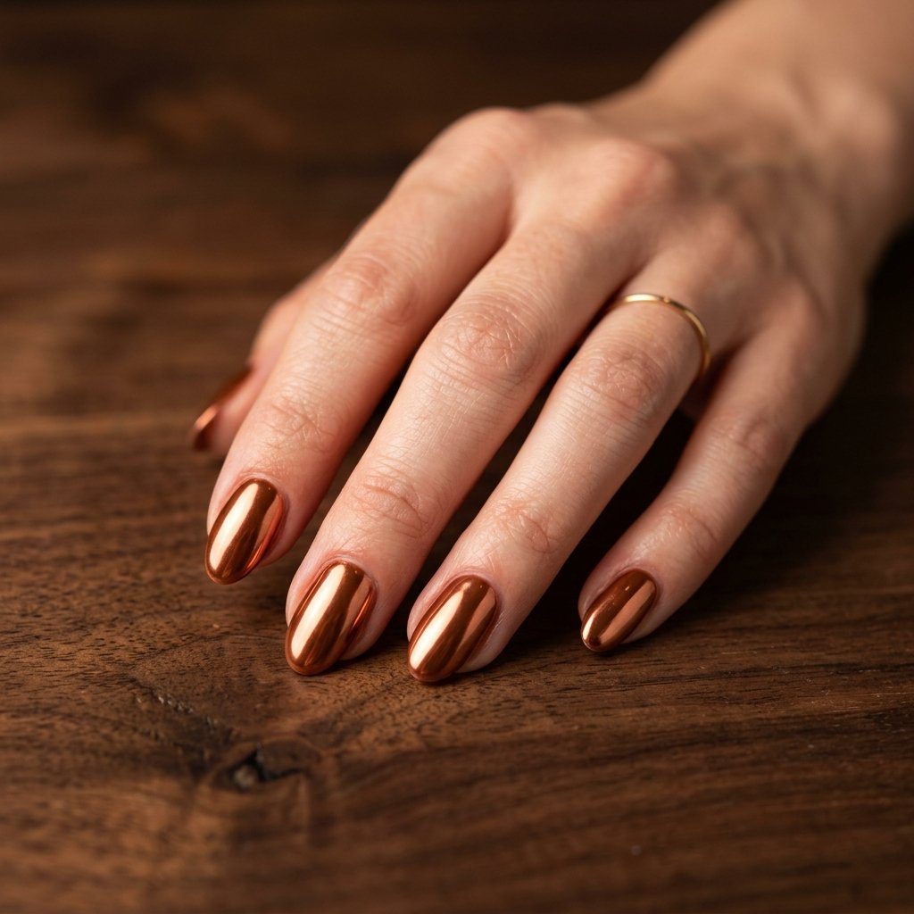 Chrome Cinnamon Nail Ideas