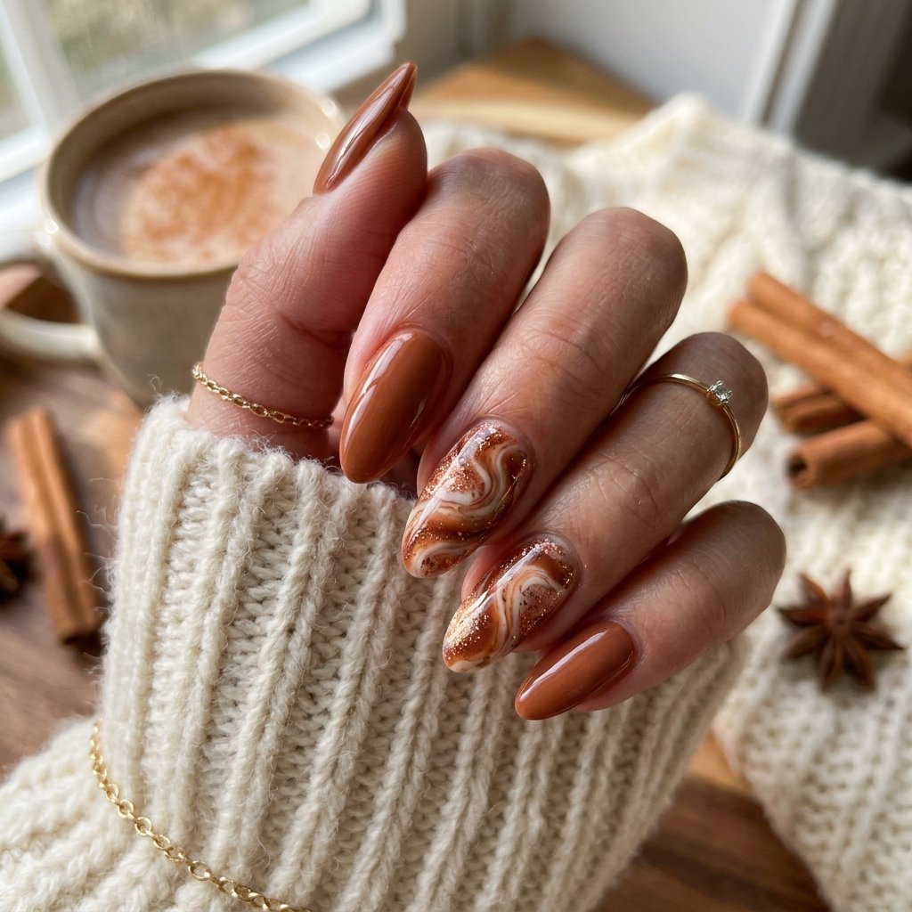 Cinnamon Swirl Nail Ideas