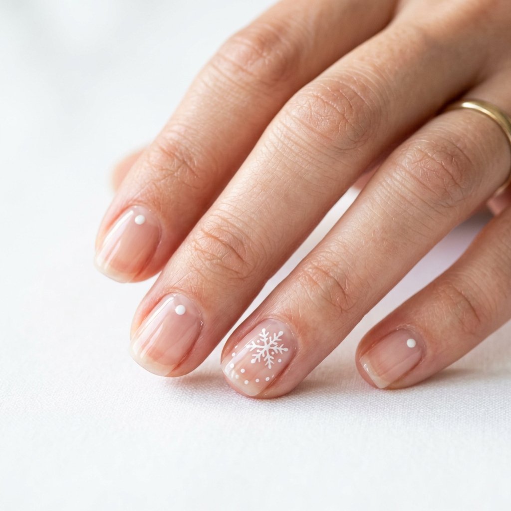 Minimalist Snow Nails