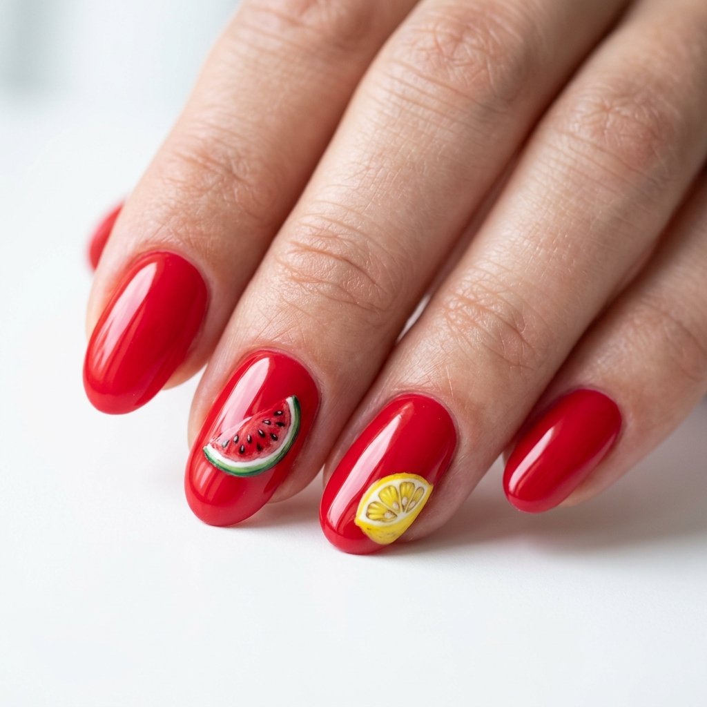 35 Top Simple Summer Nail Designs to Try Before the Season Ends 33 Fruit Nail Designs for Summer