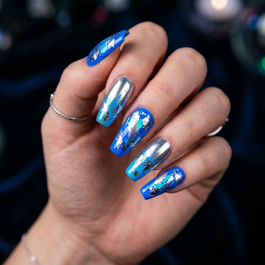 30 Gorgeous Neon Blue Nails Ideas You Will Actually Want to Wear 20 Neon Blue Party Nails