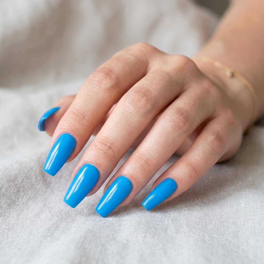 30 Gorgeous Neon Blue Nails Ideas You Will Actually Want to Wear 28 Neon Blue Press On Nails