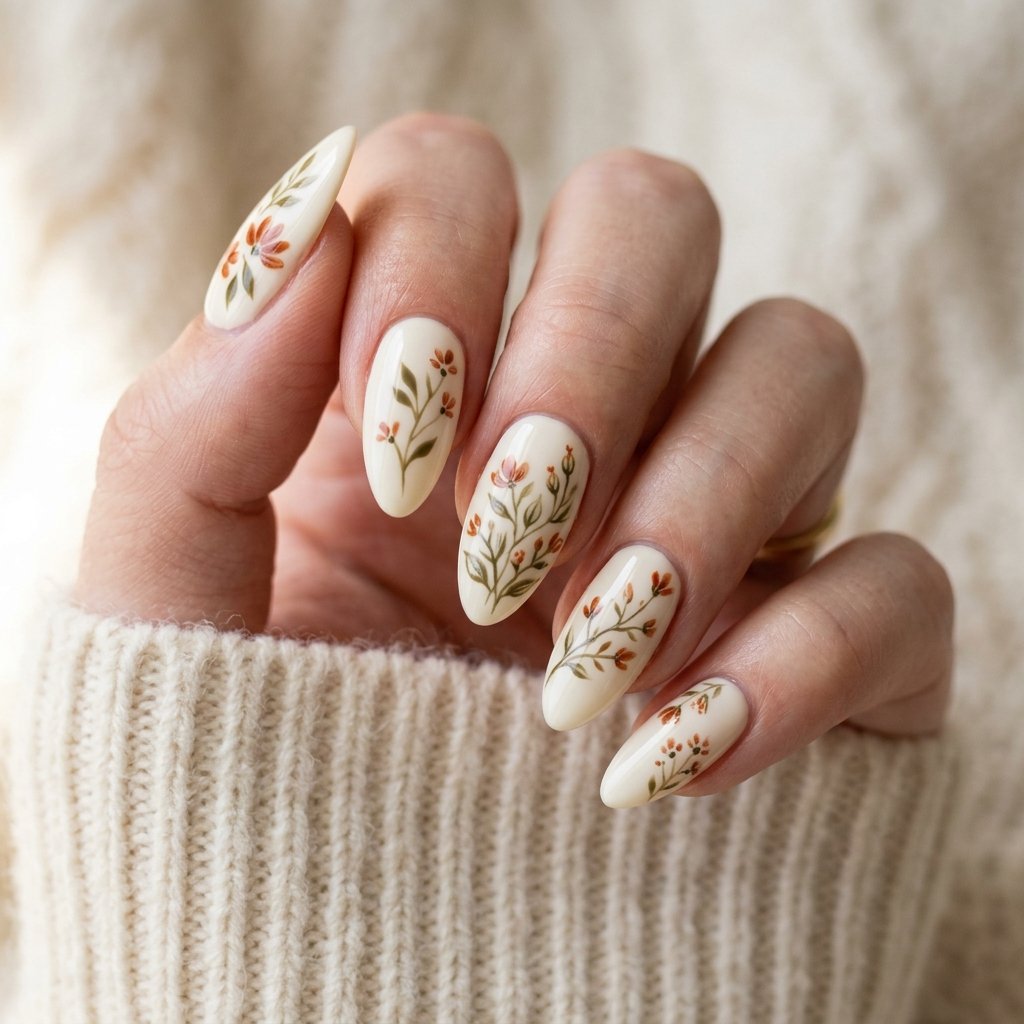 Autumn Floral Nail Ideas