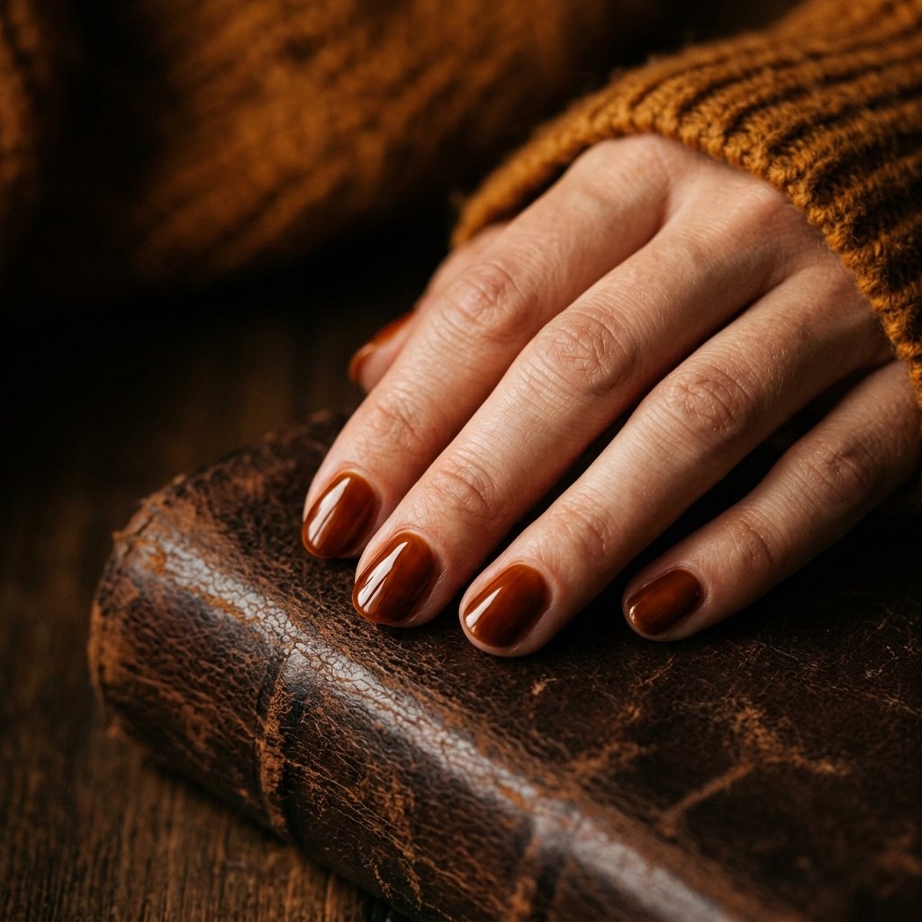 35 Modern Orange Fall Nails Ideas From Rust to Pumpkin 14 Dark Orange Fall Nail Ideas