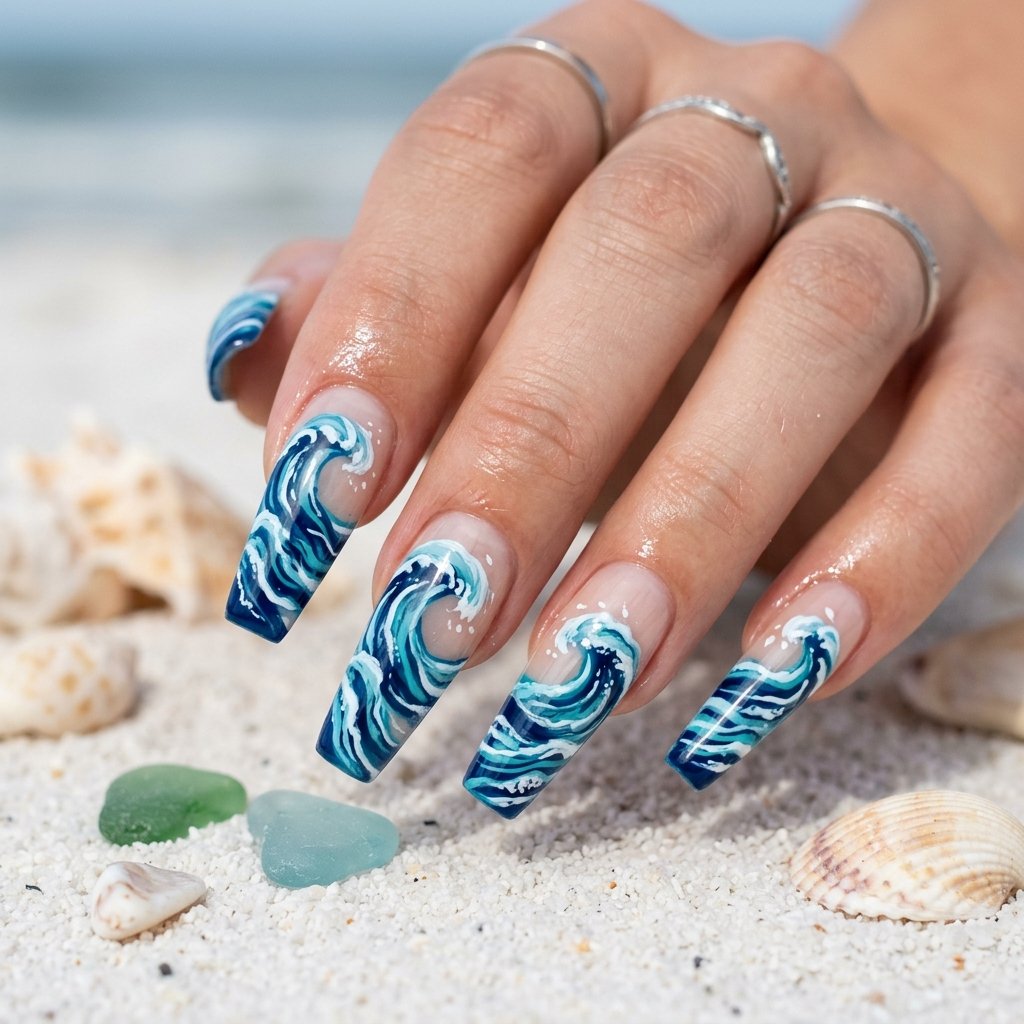 Deep Blue Sea Wave Art