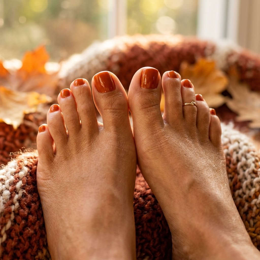 Burnt Orange Pedicure Color Ideas